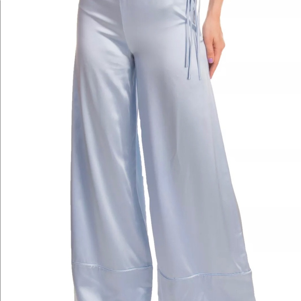HELLESSY Silk Trousers Size 2 High Waist Wide Tie